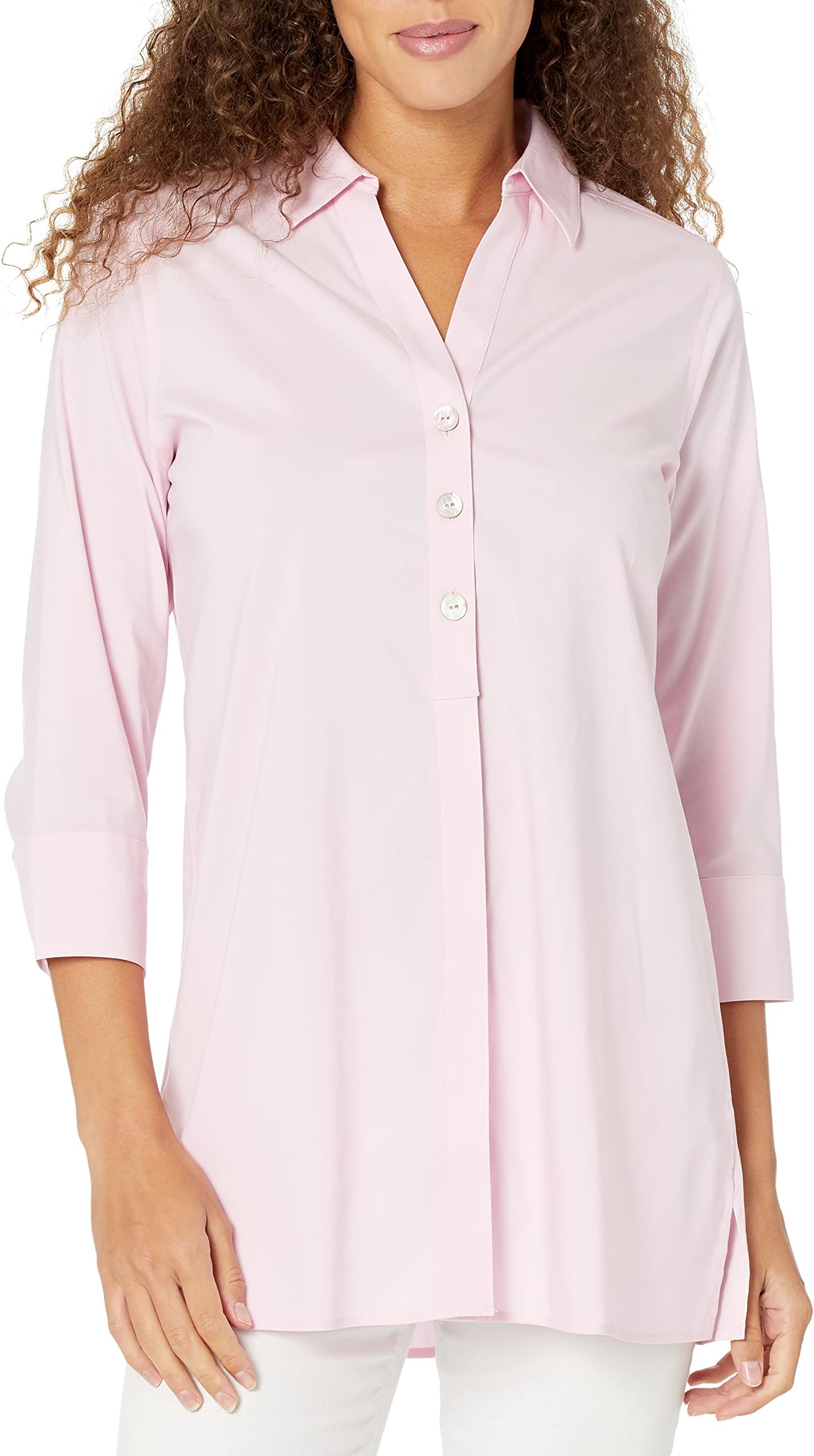 FoxcroftWomen's Pamela 3/4 Sleeve Stretch Solid Tunic