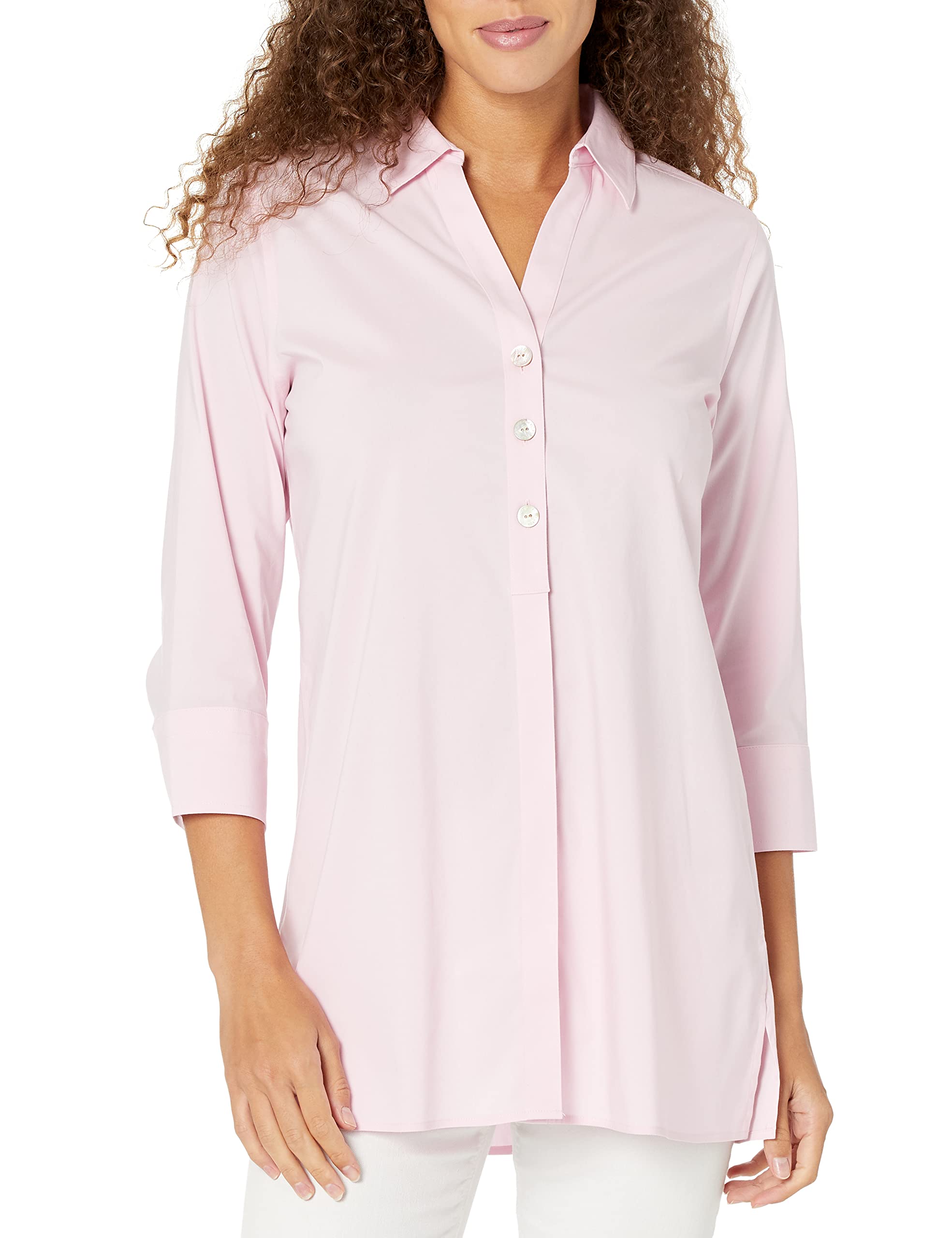 FoxcroftWomen's Pamela 3/4 Sleeve Stretch Solid Tunic