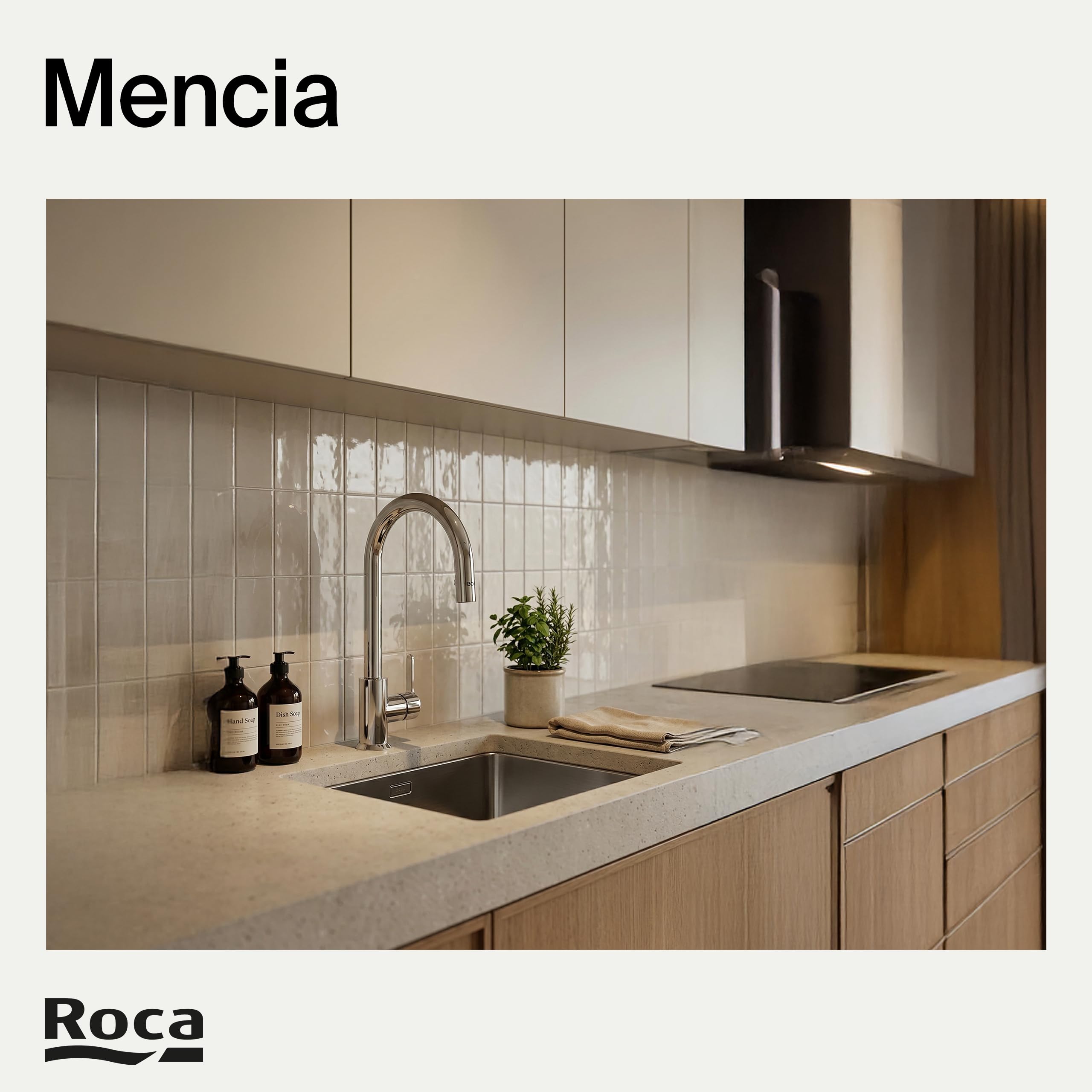 Roca,Mencia,Grifería monomando para cocina con caño giratorio, Cold Start. Cromado,A5A7409C00