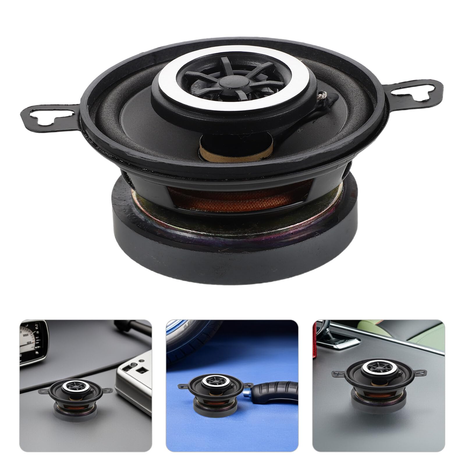 Altavoces Coaxiales para Coche de 3,5 Pulgadas Diseño Compacto y Sonido HiFi, Paquete de 2 Piezas de Metal para Sistema de Audio de Vehículo Eléctrico