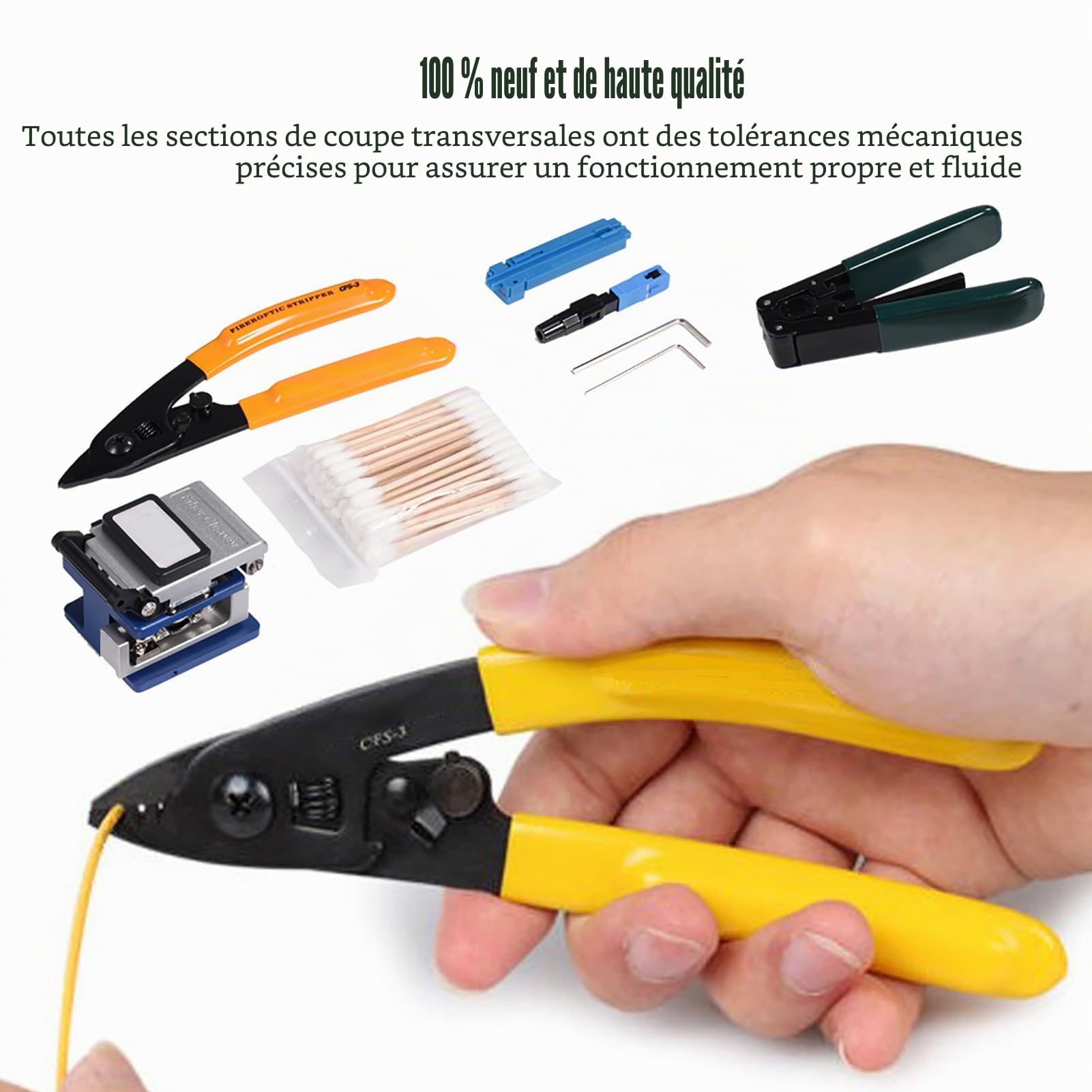 Kit d'outils de dnudage de fibre optique FTTH jonctions avec ensemble de joint de fibre FC-6S FTTH