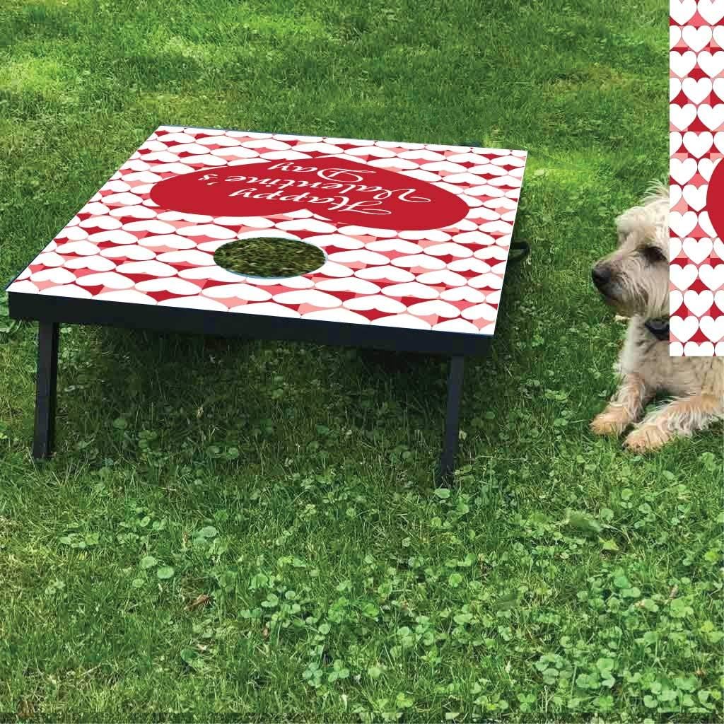 VictoryStore Custom Valentine Cornhole Game - Valentine Hearts Bag Toss Game - 8 Bags Included - Wooden Boards