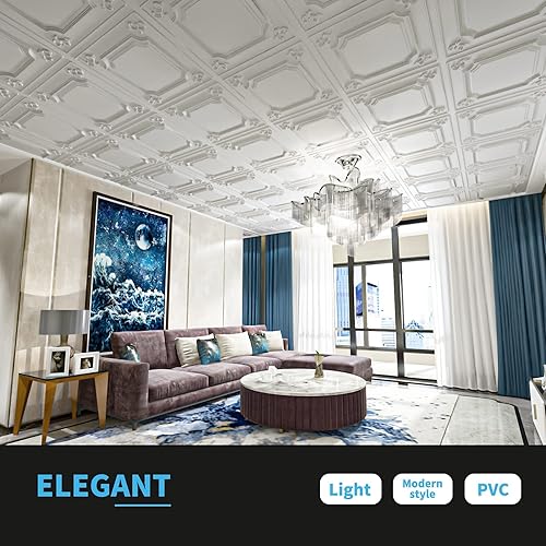 Miniatura 8 de Art3d Azulejos de techo y un rollo de 2 rollos de cinta de doble cara nano de 10 pies