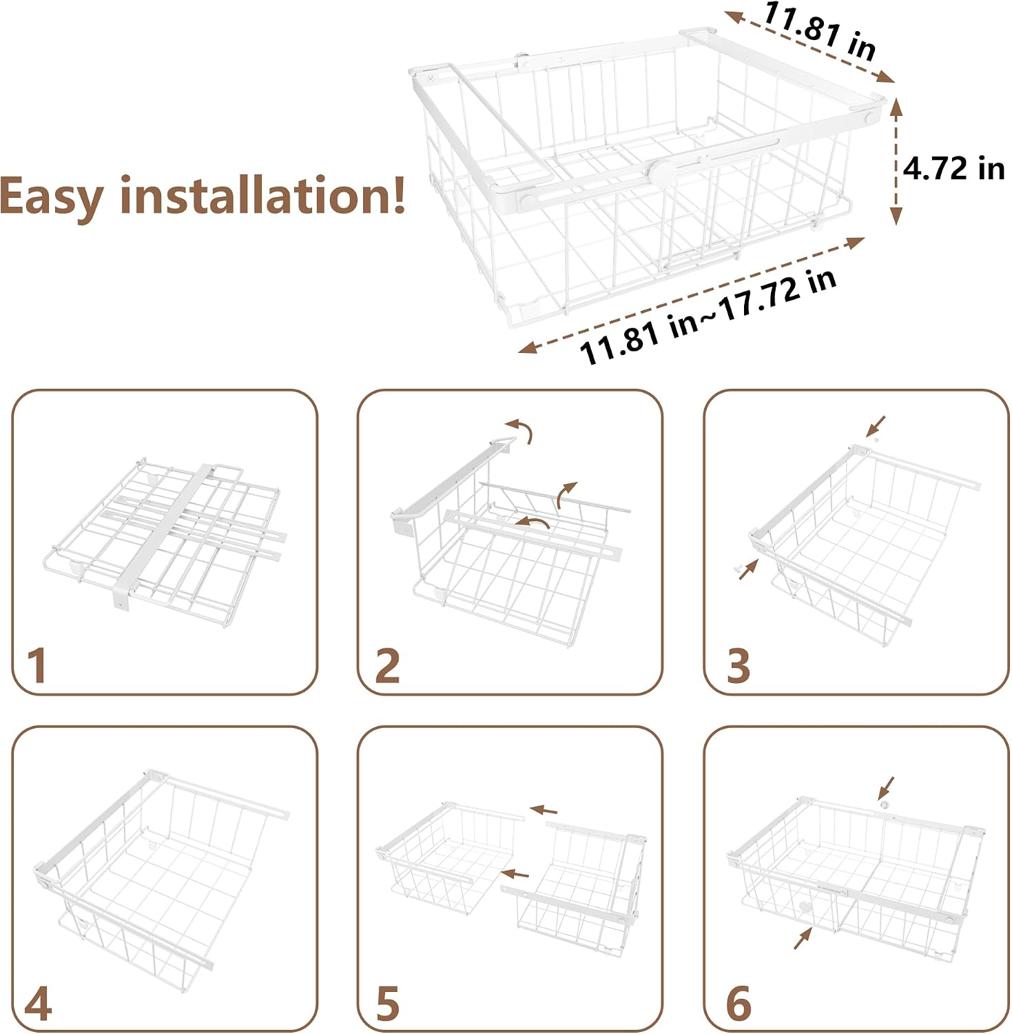 Freezer Organizer Bins, 4-Pack for Deep Freezers | Stackable & Expandable Storage Container with Handles | White Foldable Baskets for 10-20 Cu. Ft. | for Sorting Frozen Meats