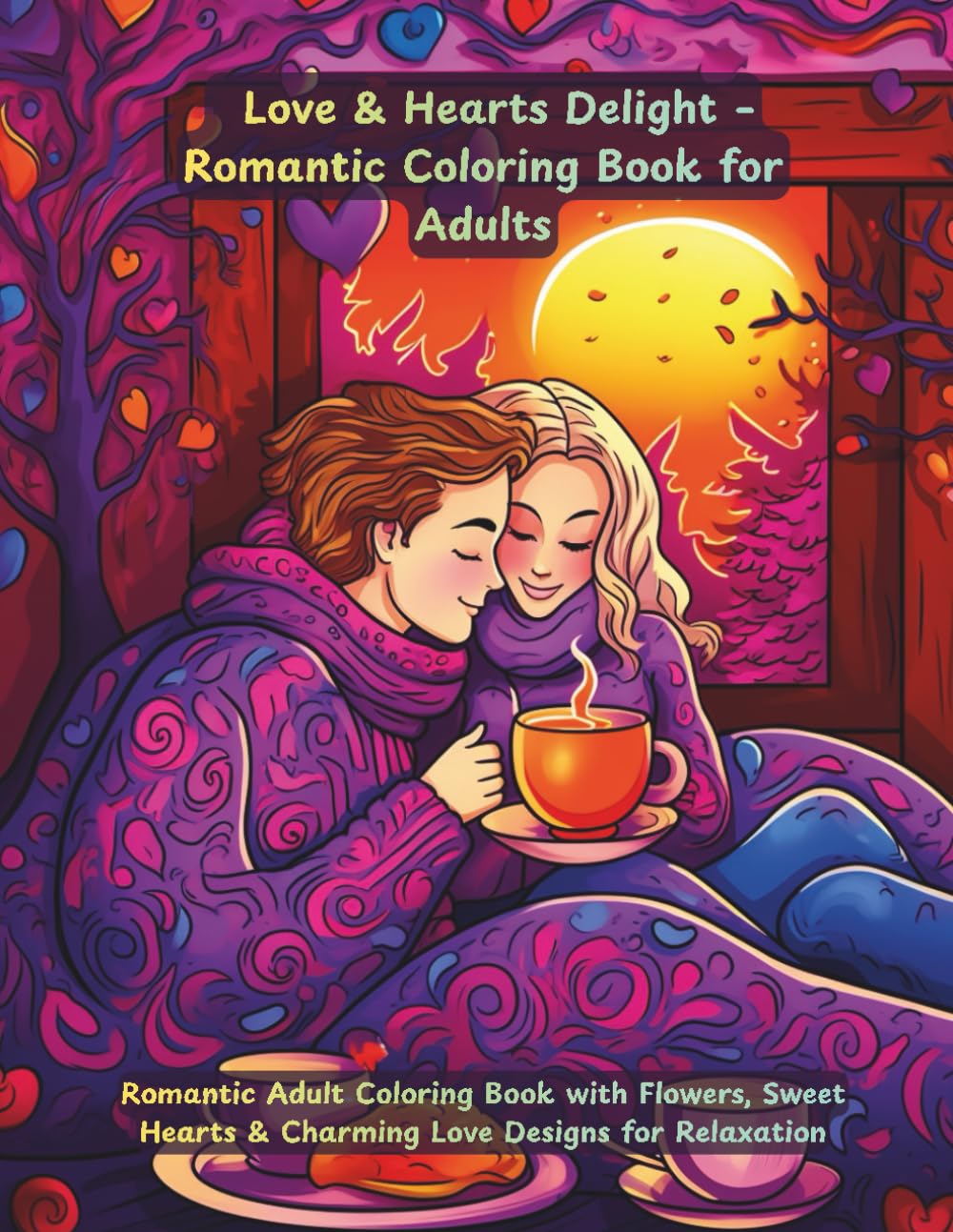 Love & Hearts Delight: Romantic Adult Coloring Book with Flowers, Sweet Hearts & Charming Love Designs for Relaxation: Beautiful heart-themed illustrations for stress relief and creativity.