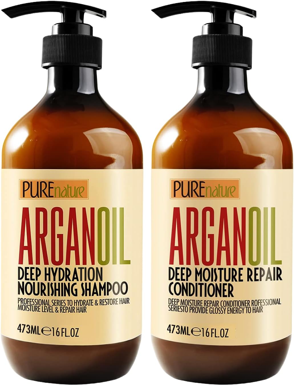 PURE NATURE Moroccan Argan Shampoo and Conditioner