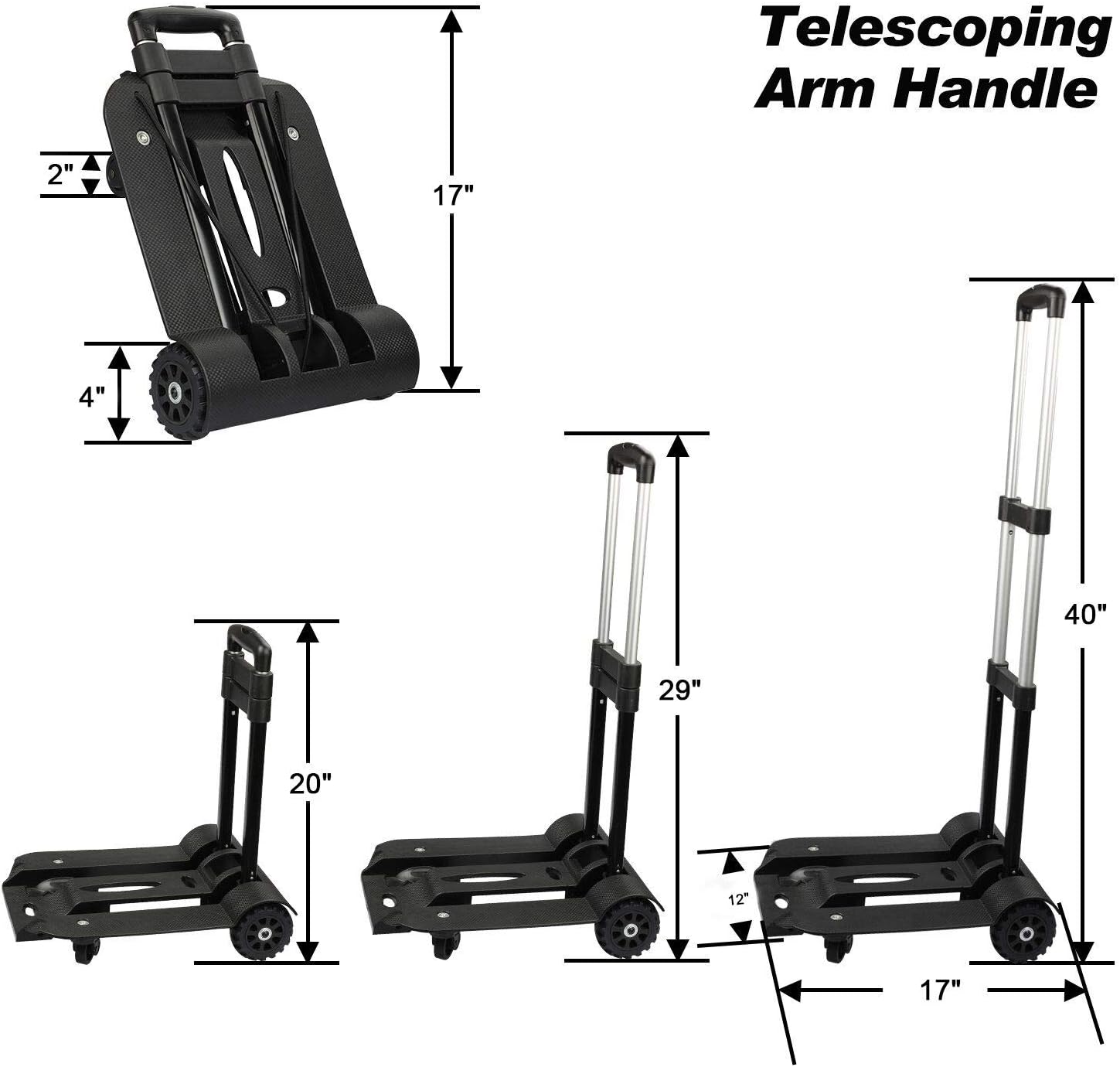 Best Quality 🔥 tomser Folding Hand Truck 4 Wheel-roate 75 Kg/165 lbs Heavy Duty Solid Construction Utility Cart Compact and Lightweight for Luggage/Personal/Travel/Auto/Moving and Office Use Featured Product tomser Folding Hand Truck 4 Wheel-roate 75 Kg/165 lbs Heavy Duty Solid Construction Utility Cart Compact and Lightweight for Luggage/Personal/Travel/Auto/Moving and Office Use