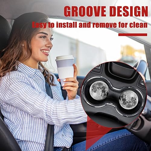 Miniatura 6 de Posavasos de cerámica absorbente de galaxia espacial para portavasos de automóvil, accesorios de automóvil para mujeres y hombres (paquete de 2)