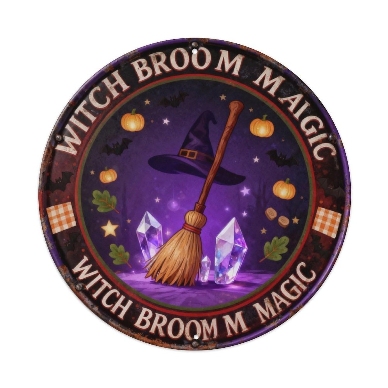 Witch Broom Magic Metal Tin Sign Plaque