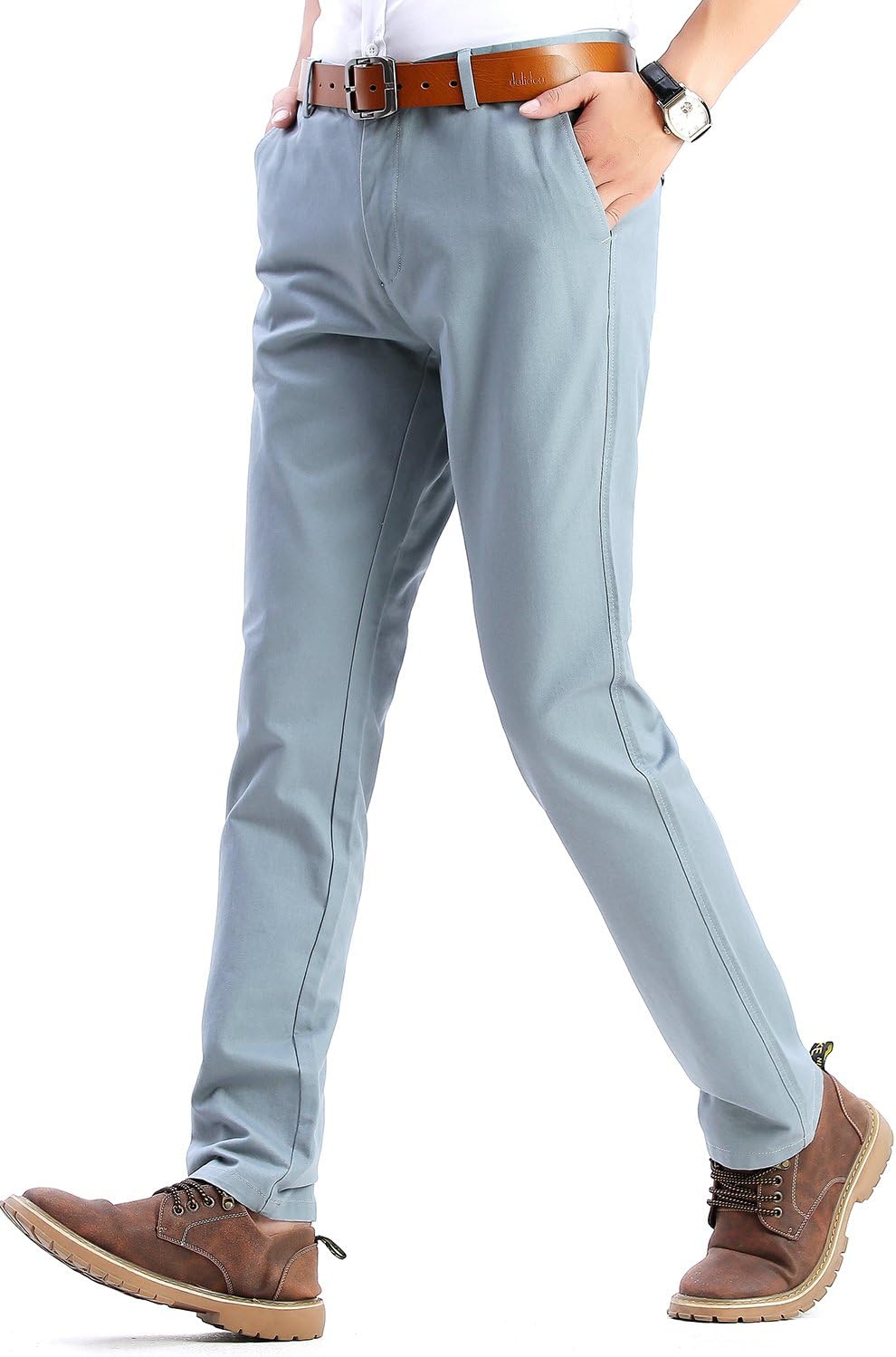 Harrms Men's Comfortable Casual Pants Regular Daily Wear Trousers Light
