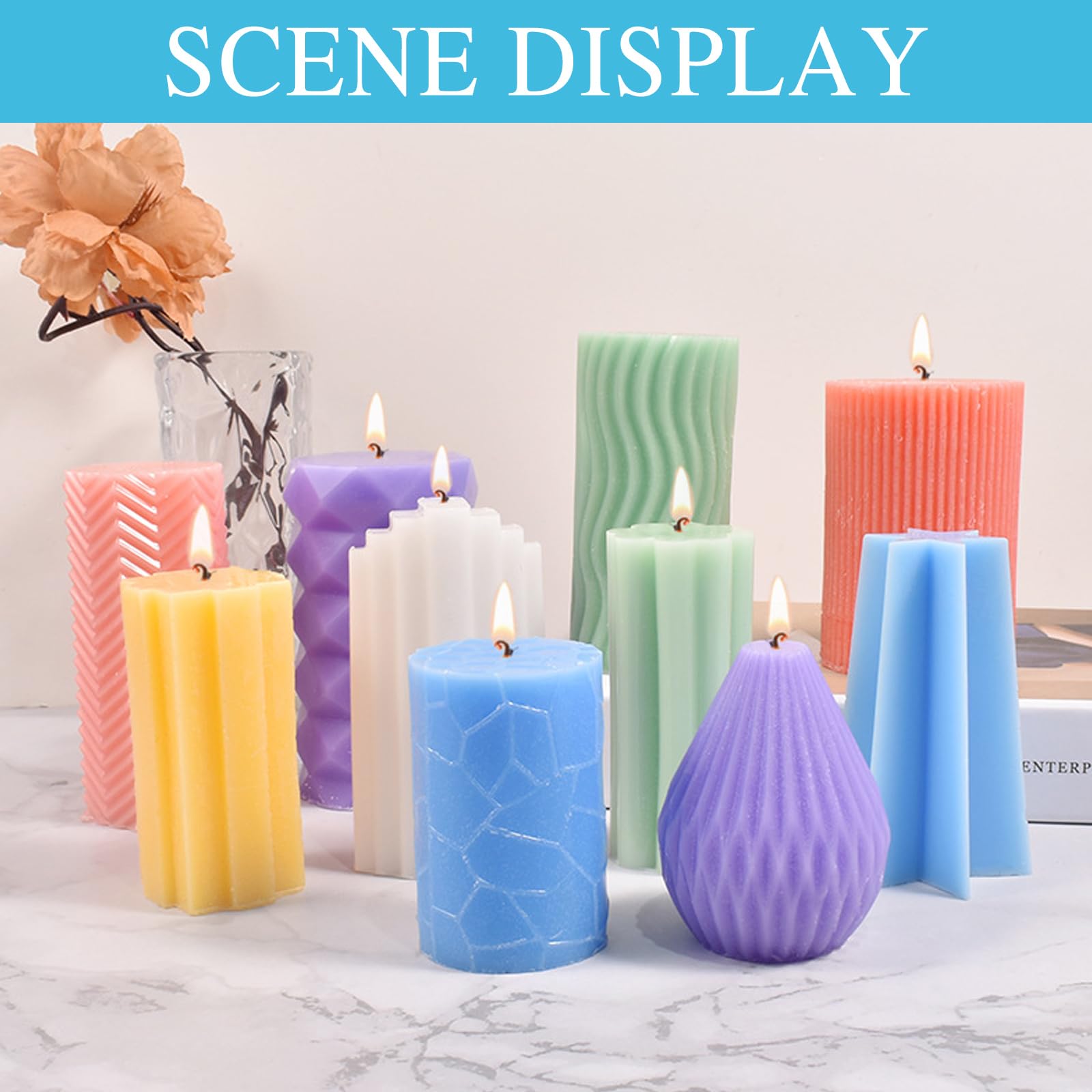 Stampi Silicone per Candele,6 pezzi stampo silicone candele,Stampi In Silicone Per Candele Natale Set,Usato per Decorazione Fai da Te,Sapone Fatto A Mano, Candele Profumate