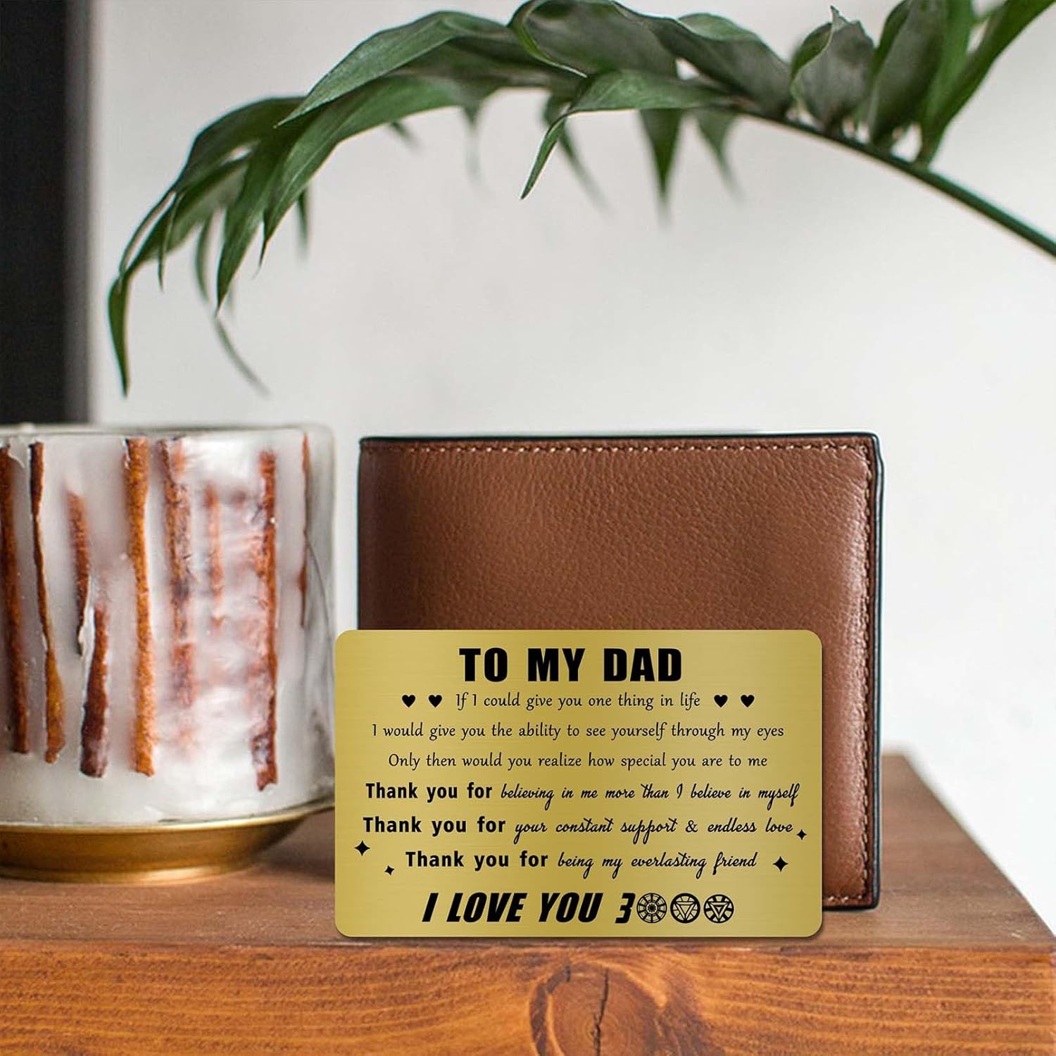 Jzxwan Dad Gifts, Meaningful Dad Card from Daughter, Appreciate Father Birthday Wallet Card - Image 5