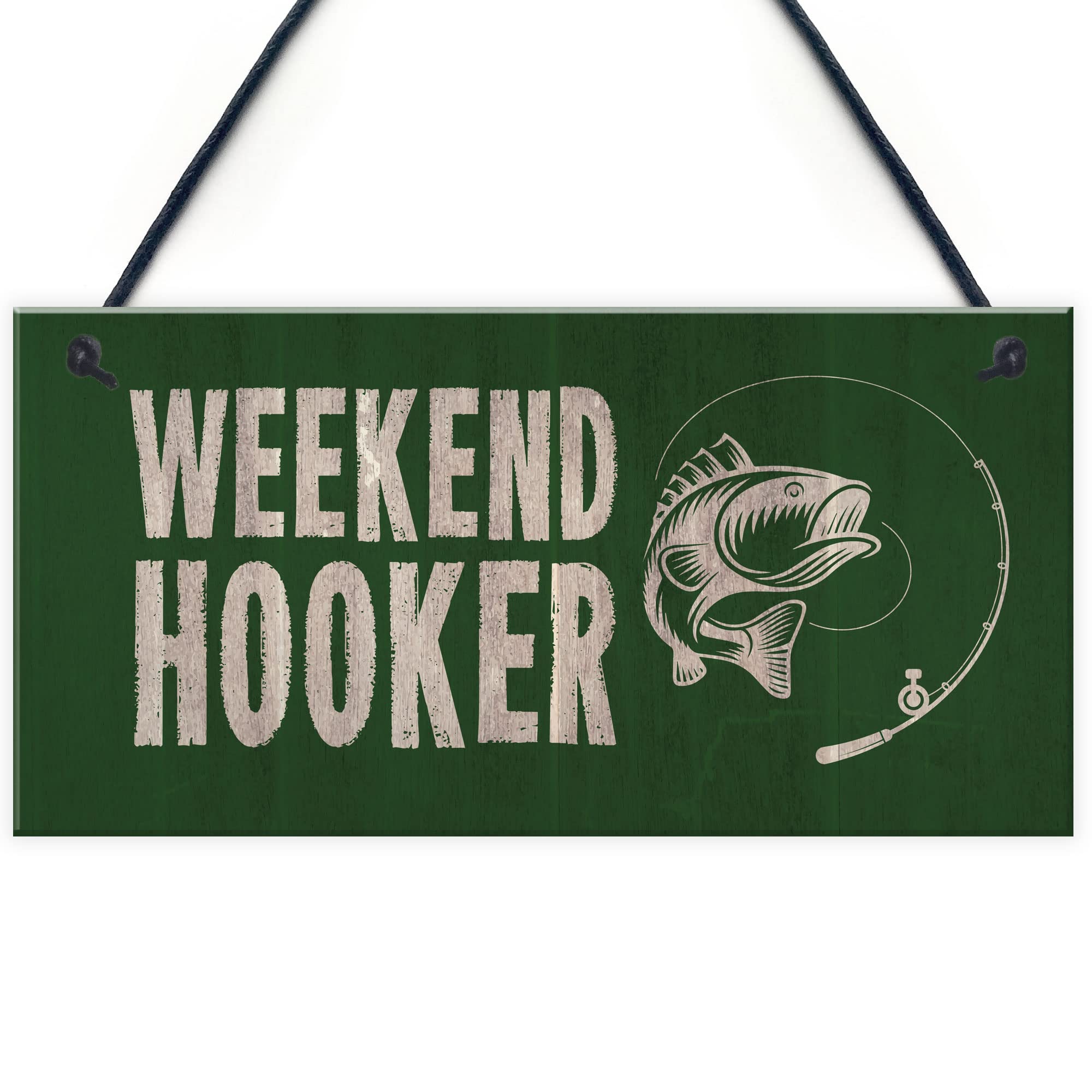 Red Ocean Funny Fishing Sign For Shed Man Cave Weekend Hooker Fishing Plaque Fishing Gift Dad Gift Fathers Day Gift