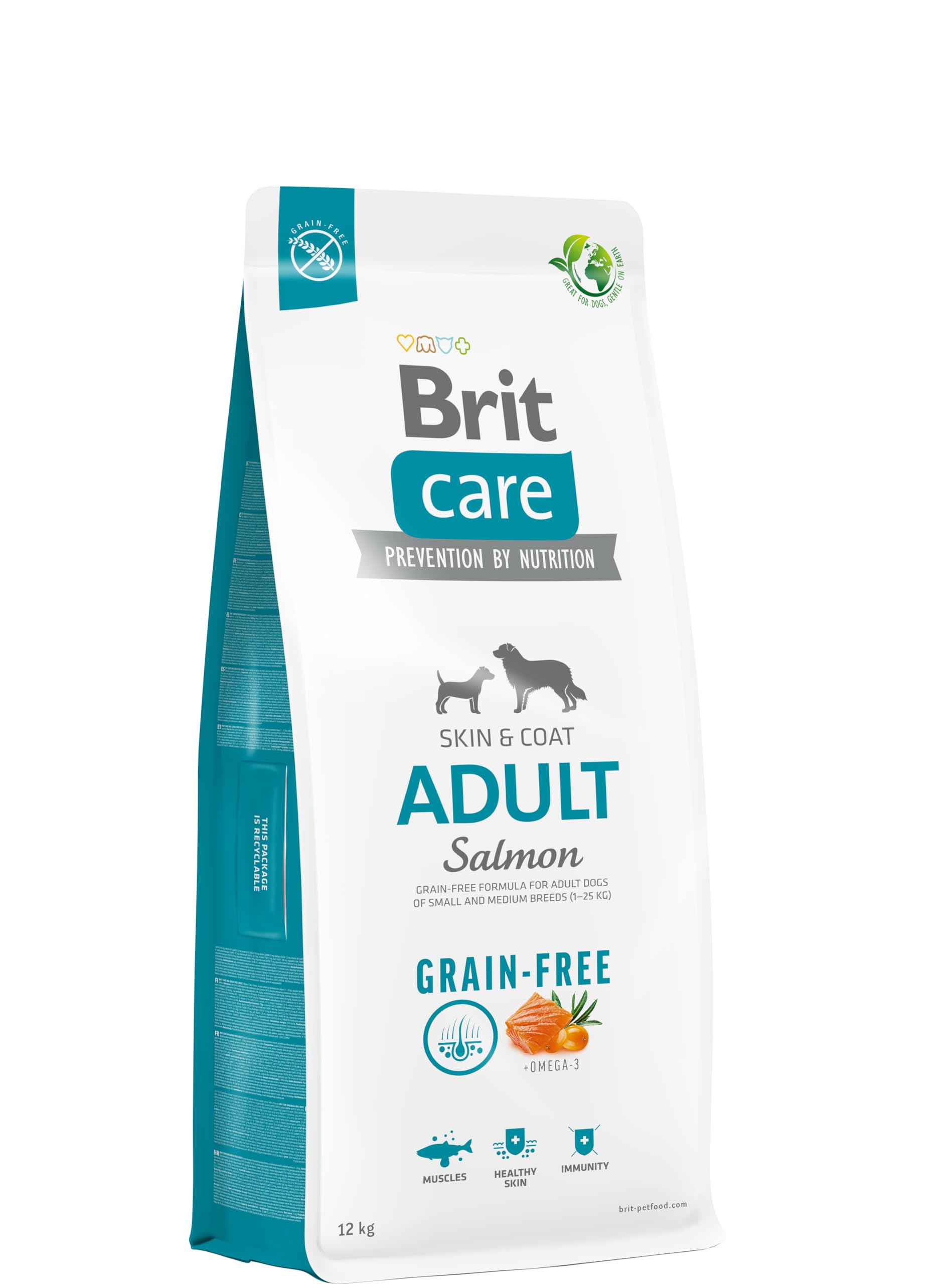 Care Skin & Coat, Deri ve Tüy Hassasiyeti Olan, Yetişkin Köpekler için, Tahılsız, Somon Balıklı Kuru Mama, 12 kg
