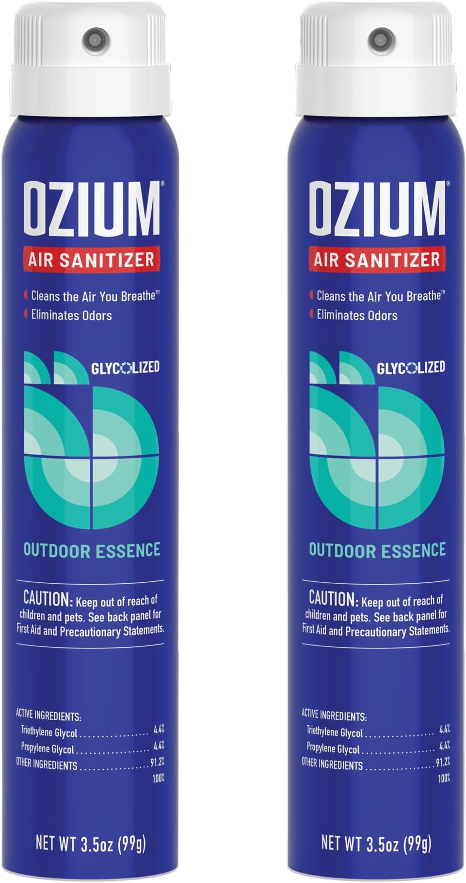 3.5 Oz. Air Sanitizer & Odor Eliminator for Homes, Cars, Offices and More, Outdoor Essence Scent, 2 Pack