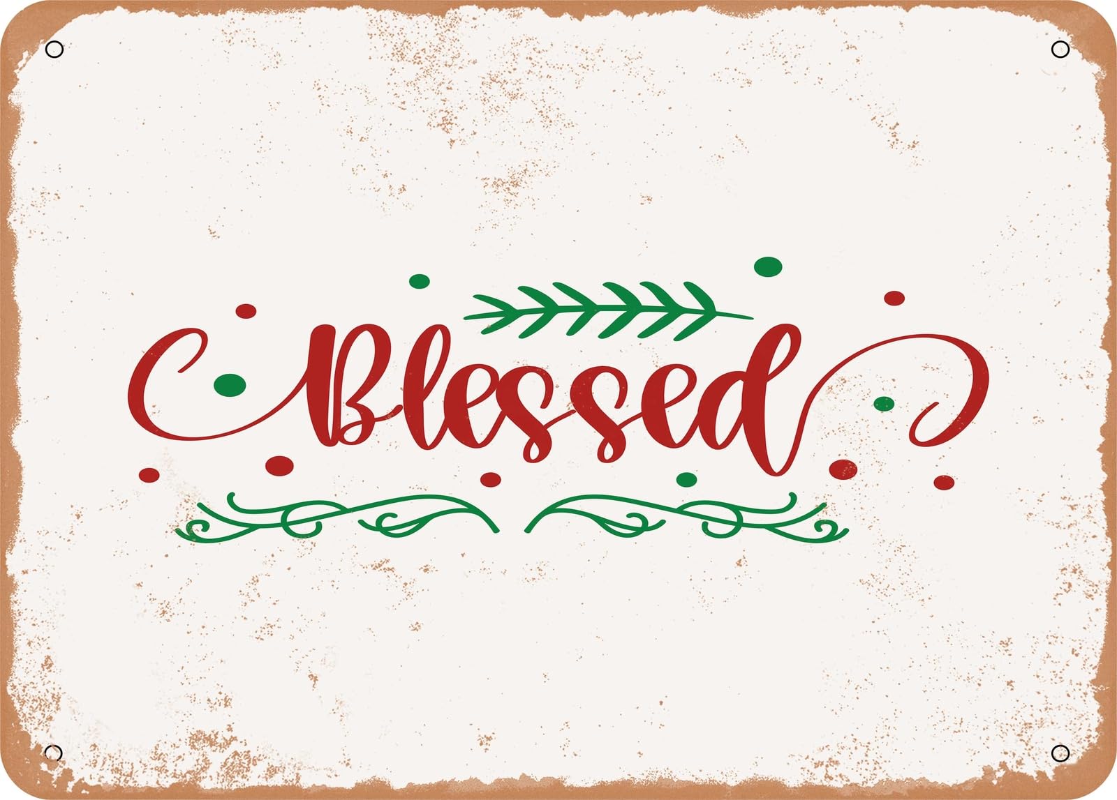 Miaomansenstore Metal Sign - Blessed - 8 - Vintage Look Sign Home Decor