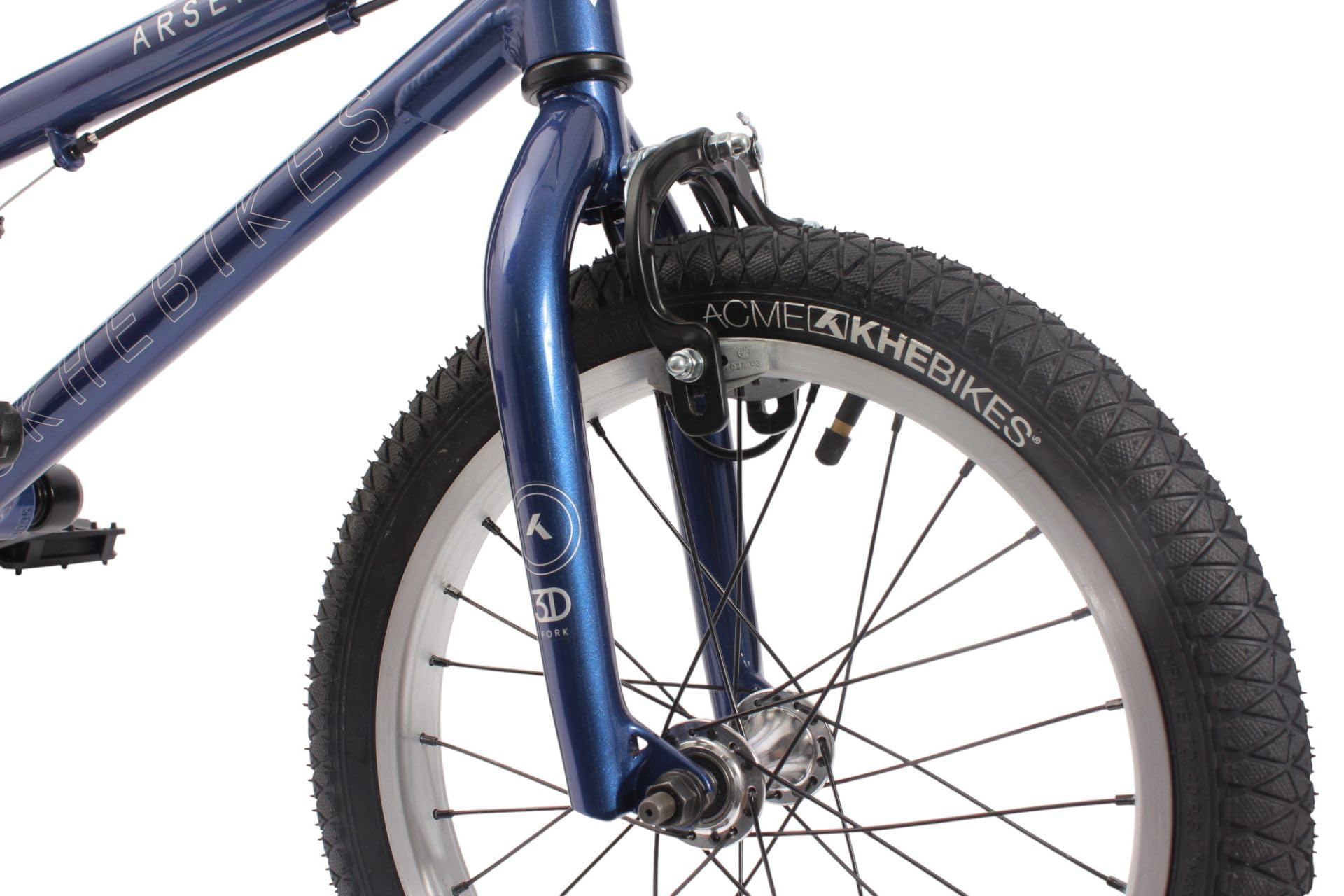 KHE ARSENIC LL 16 Zoll BMX Bike 2025 – 7,9kg leicht, Aluminiumrahmen, Alulenker, U- & Sidepull-Bremse, Two-Tone Reifen, für Kinder ab 110 cm – Freestyle BMX für Park, Street & Pumptrack – Blau