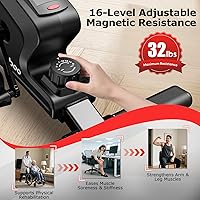 Vista 6 de pooboo Pedal de ejercicio para debajo del escritorio, mini bicicleta estática magnética silenciosa con 16 niveles de resistencia, para ejercitar
