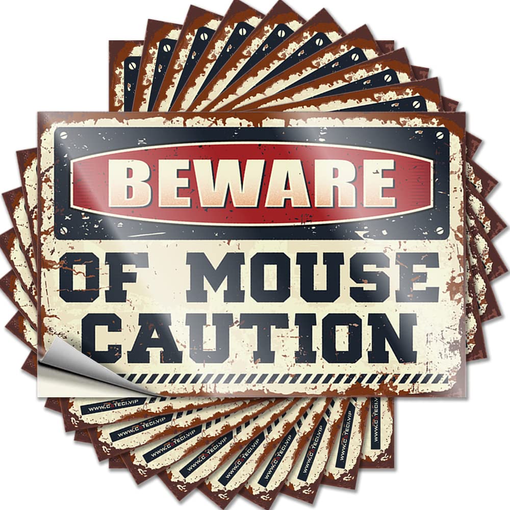 Beware of Mouse Caution Spicy Decal | Man Cave Stuff Waterproof Vinyl Accessories Bathroom Removable Decal Peel Stick(12X18CM)