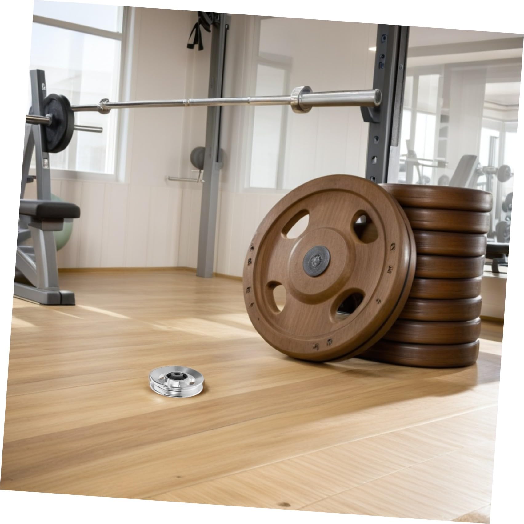 4 Poleas de Cable para Gimnasio en Aleación de Aluminio Plata, Sistema de Poleas Silencioso Instalación Fácil y Movimiento Estable para Entrenamiento en Casa