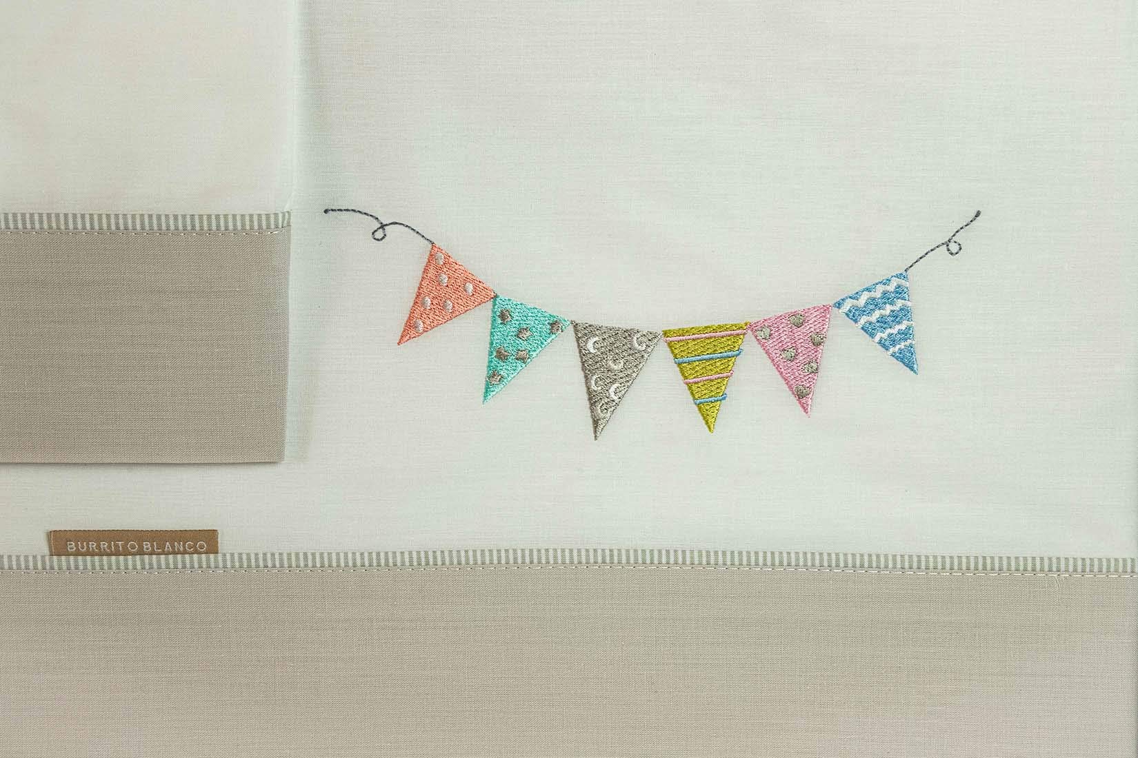 Burrito Blanco | Sábanas Cuna, maxicuna y minicuna Bordadas, 214 Gris | para Maxicuna de 70 cm (+ Medidas Disponibles) | Sábanas bebé
