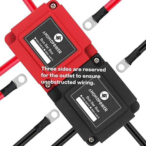 Miniatura 5 de Bloque de distribución de energía de barra de autobús resistente 400A 48V, caja de barra colectora de tierra, 8XM10 (38 pulgadas), diseño de módulo