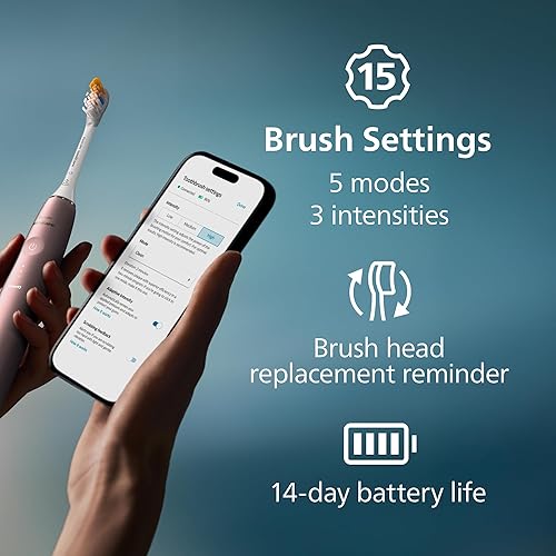 Miniatura 8 de Philips Sonicare DiamondClean 9900 Prestige Electric Toothbrush - with SenseIQ Technology and Advanced AI App, 5 Brushing Modes, 3 Intensity Levels