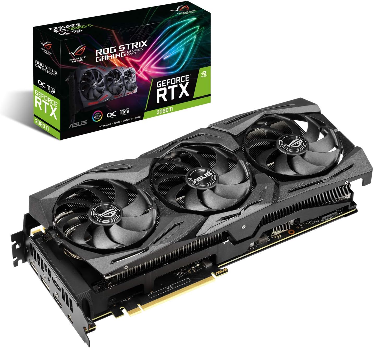 ASUS ROG-STRIX-RTX2080TI-O11G-GAMING ROG Strix GeForceRTX 2080TI Overclocked O11G GDDR6 HDMI DP 1.4 USB Type-c Graphic Card