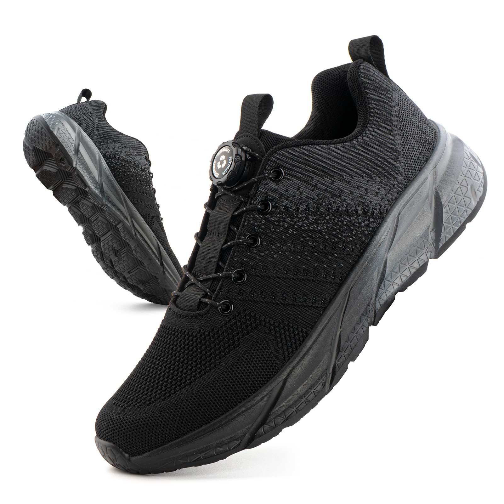 Hitmars Zapatillas Deporte Hombre Mujer Zapatillas Deportivas Aire Zapatos Deportivos Running Zapatillas de Correr Gimnasio Ligero Sneakers Fitness Negro EU 36-47