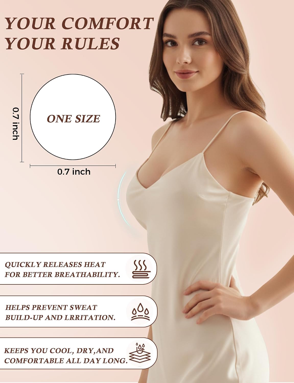 Reusable Nipple Covers for Women - Breathable Hole Design, Round Shape, Extra Thick - No-Show Comfort for Backless Outfits Nude