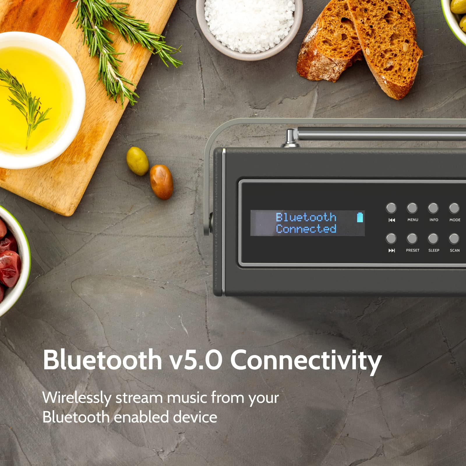 Radio DAB/DAB Plus, radio FM, haut-parleur Bluetooth portable, radio numérique avec charge USB pour 15 heures de lecture, haut-parleurs stéréo Bluetooth, rechargeable