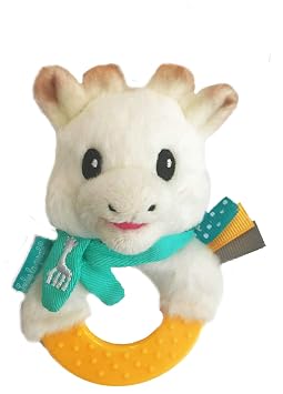 Sophie la girafe Sweetie Plush Chewable Rattle, Soft Baby Teether and Rattle Toy, Sensory Plush Travel Toy for Infants and Newborns, Easy to Hold, 3+ Months