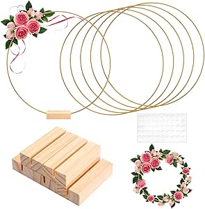 6 Anelli Metallici Per Decorazioni - 10cm, 15cm, 20cm In Oro Per Dreamcatcher, Ghirlande E Fai Da Te - Foto 8