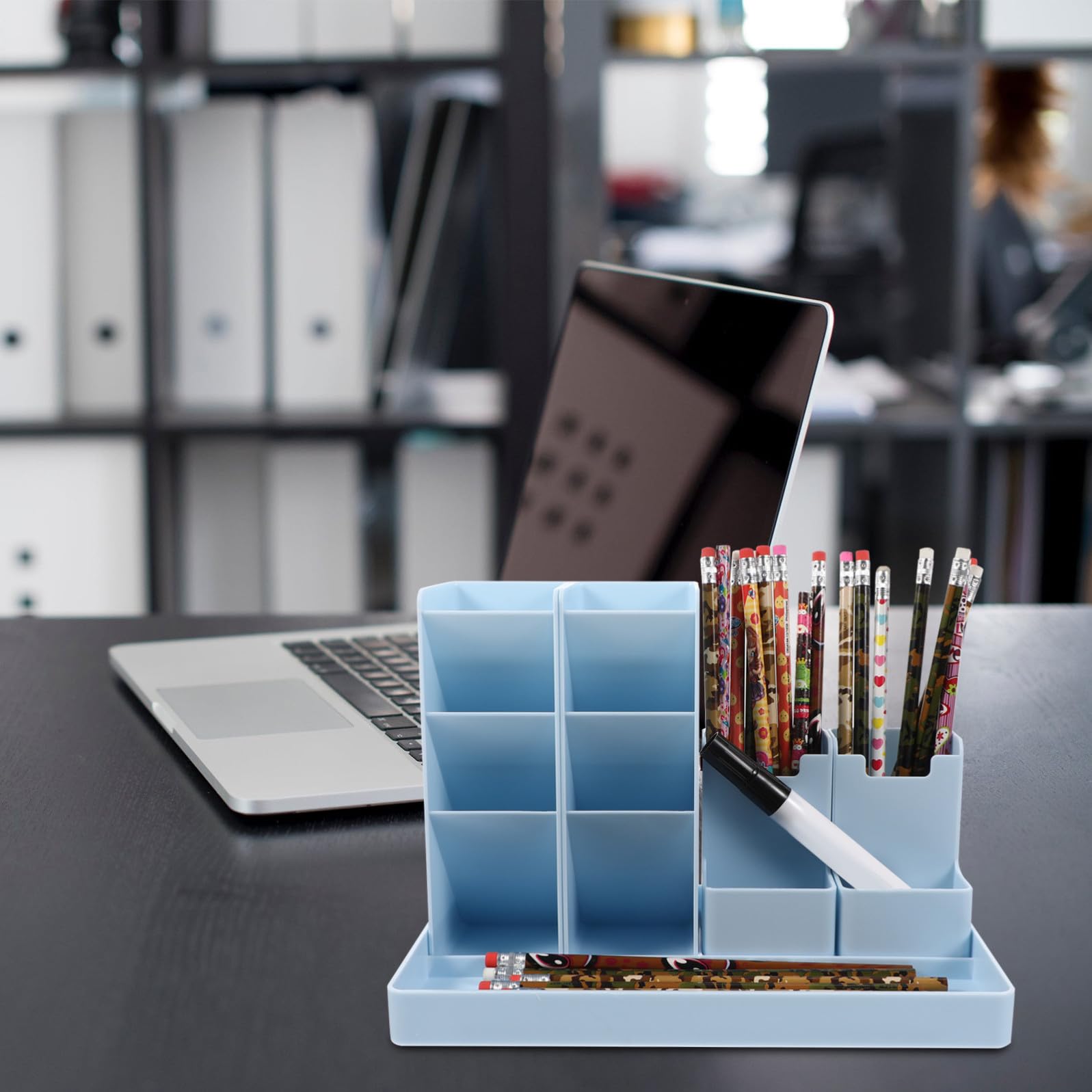 Alipis Organizador de Bolígrafos Vertical Multifuncional de ABS Compartimentos Variados para Almacenamiento Ordenado en Oficina y Ambientación de Habitación