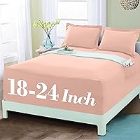 Vista 56 de Mocassi Sábana Bajera Ajustable Matrimonial - Sábanas Refrescantes de Bolsillo Profundo hasta 16 pulgadas - Hotel de Lujo 1800 Premier - Sábanas Más