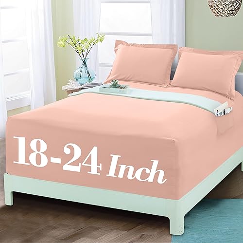 Miniatura 56 de Mocassi Sábana Bajera Ajustable Matrimonial - Sábanas Refrescantes de Bolsillo Profundo hasta 16 pulgadas - Hotel de Lujo 1800 Premier - Sábanas Más