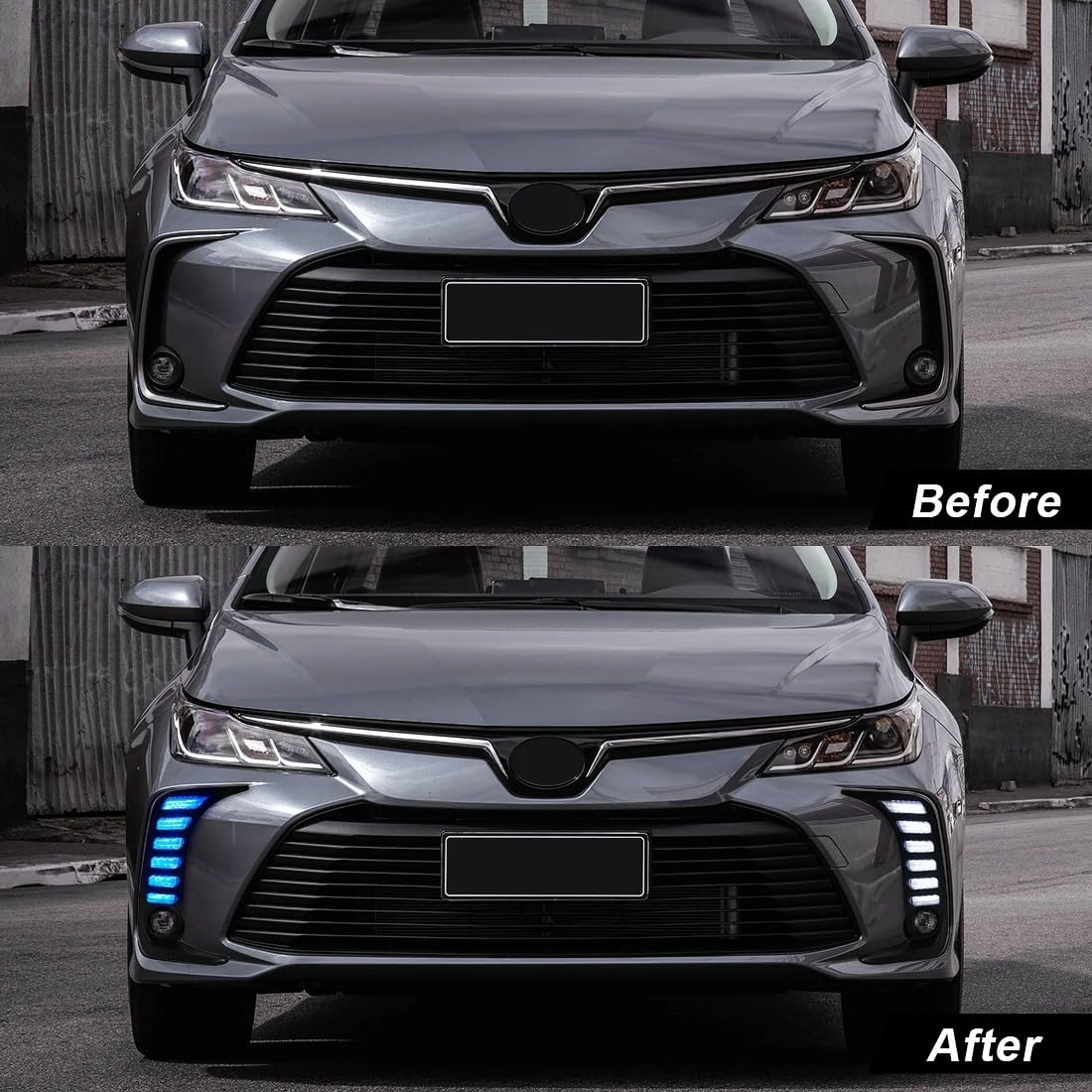 Luces Antiniebla Luz Niebla Para Toyota Para Corolla 2019-2022 Luces Diurnas LED DRL Faros Antiniebla Coche Intermitentes Parachoques Delantero Blanco Amarillo Azul