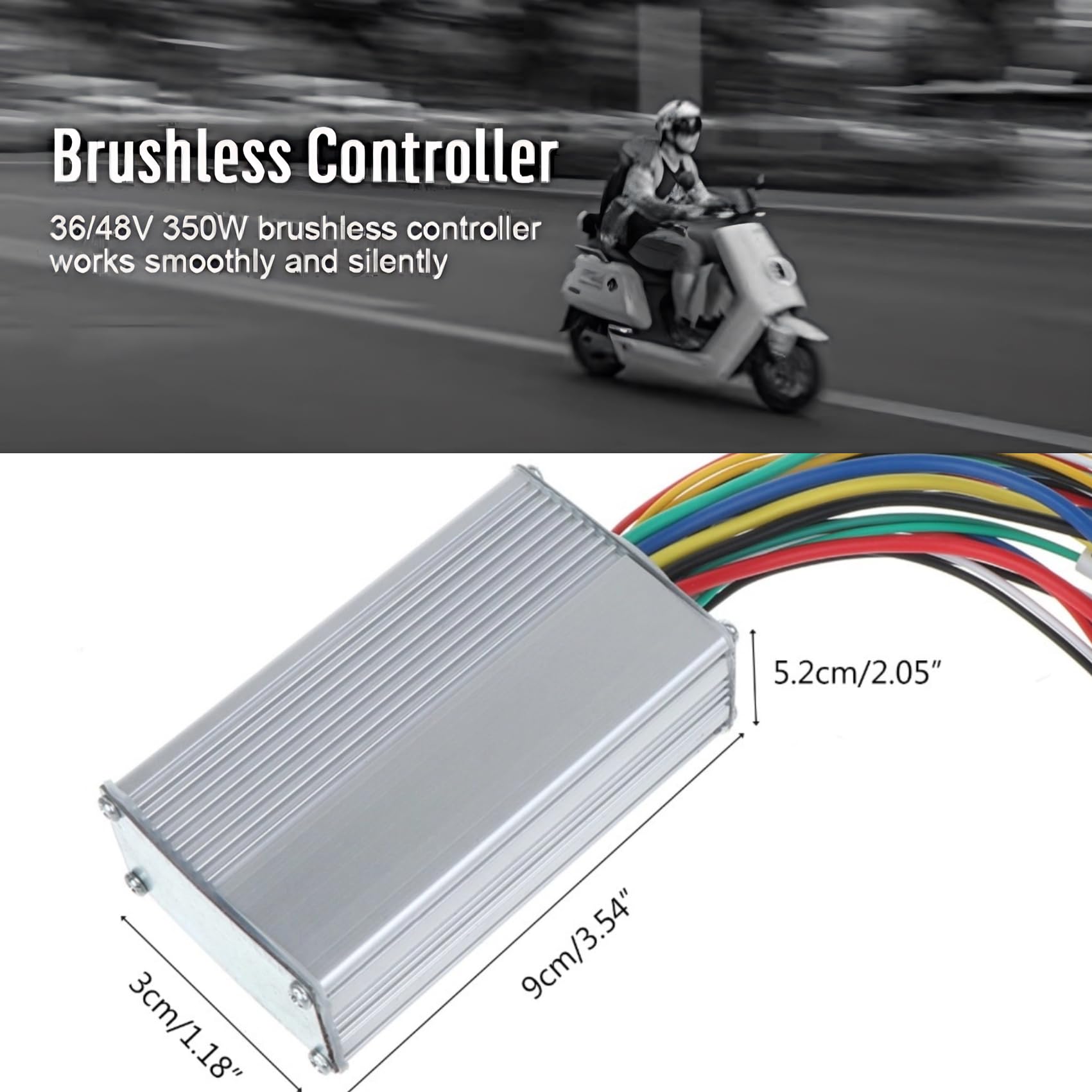 Controlador De Motor Sin Escobillas, 36V-48V 350W Panel De Pantalla LCD A Prueba De Agua Kit De Controlador De Scooter De Bicicleta Eléctrica para Bicicleta Eléctrica Scooter Velocidad Parte