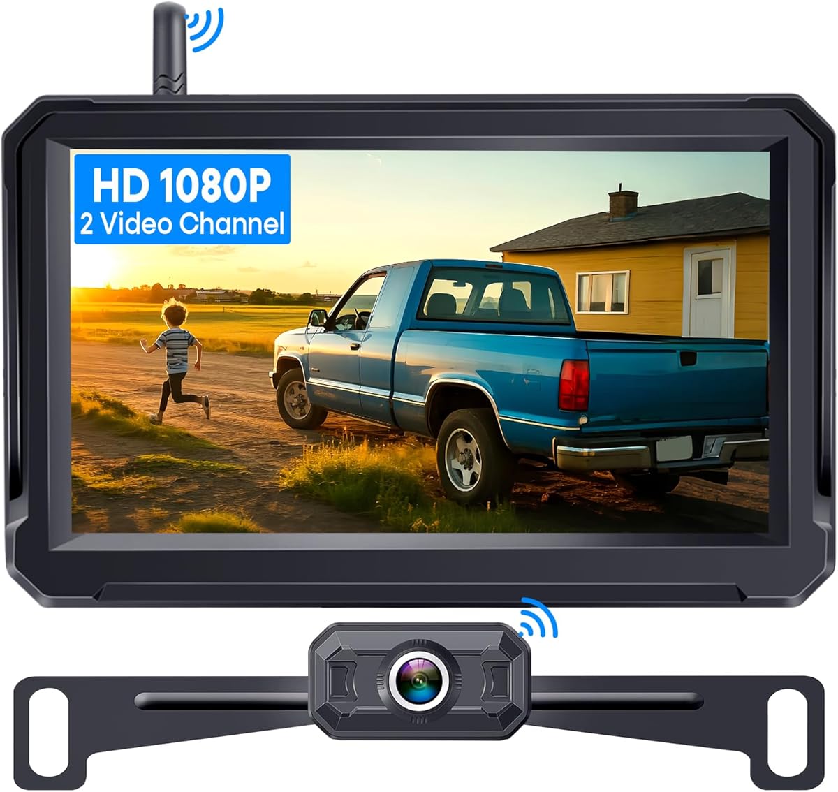 Wireless Backup Camera for Trucks: 5 Inch 1080P HD Display, Backup Camera for Car,Truck, IP69K Waterproof, Night Vision, Dual-Camera Support, DIY Installation, Customizable Parking Lines Befumly H21