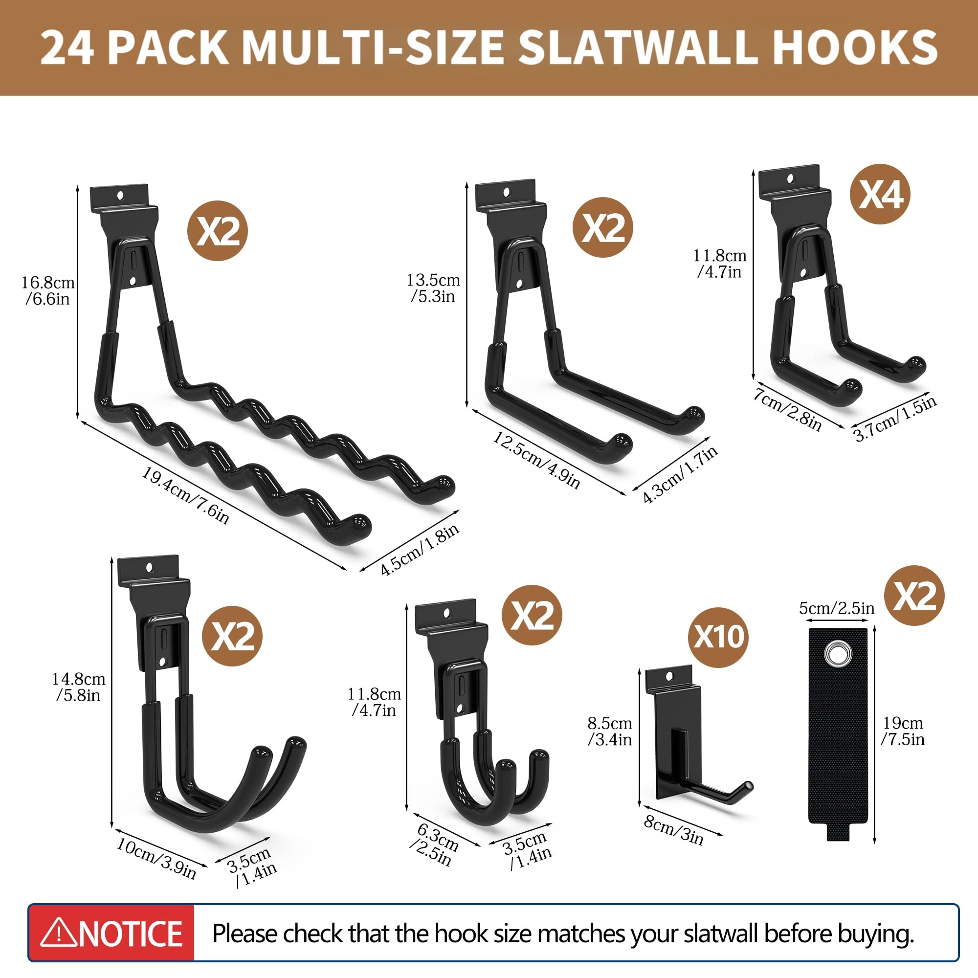 Slatwall Hooks - 24 Pack Heavy Duty -2