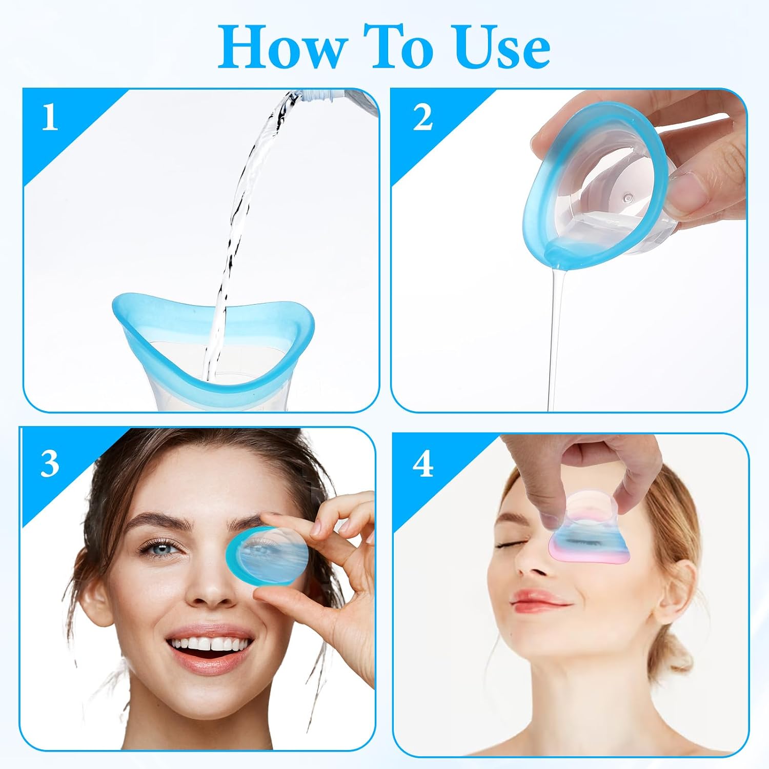 Eye Cups for Eye Wash Reusable Eye Wash Cup for Quick Effective Relief Tired Eyes Refresh Clean Dust Makeup Irritants