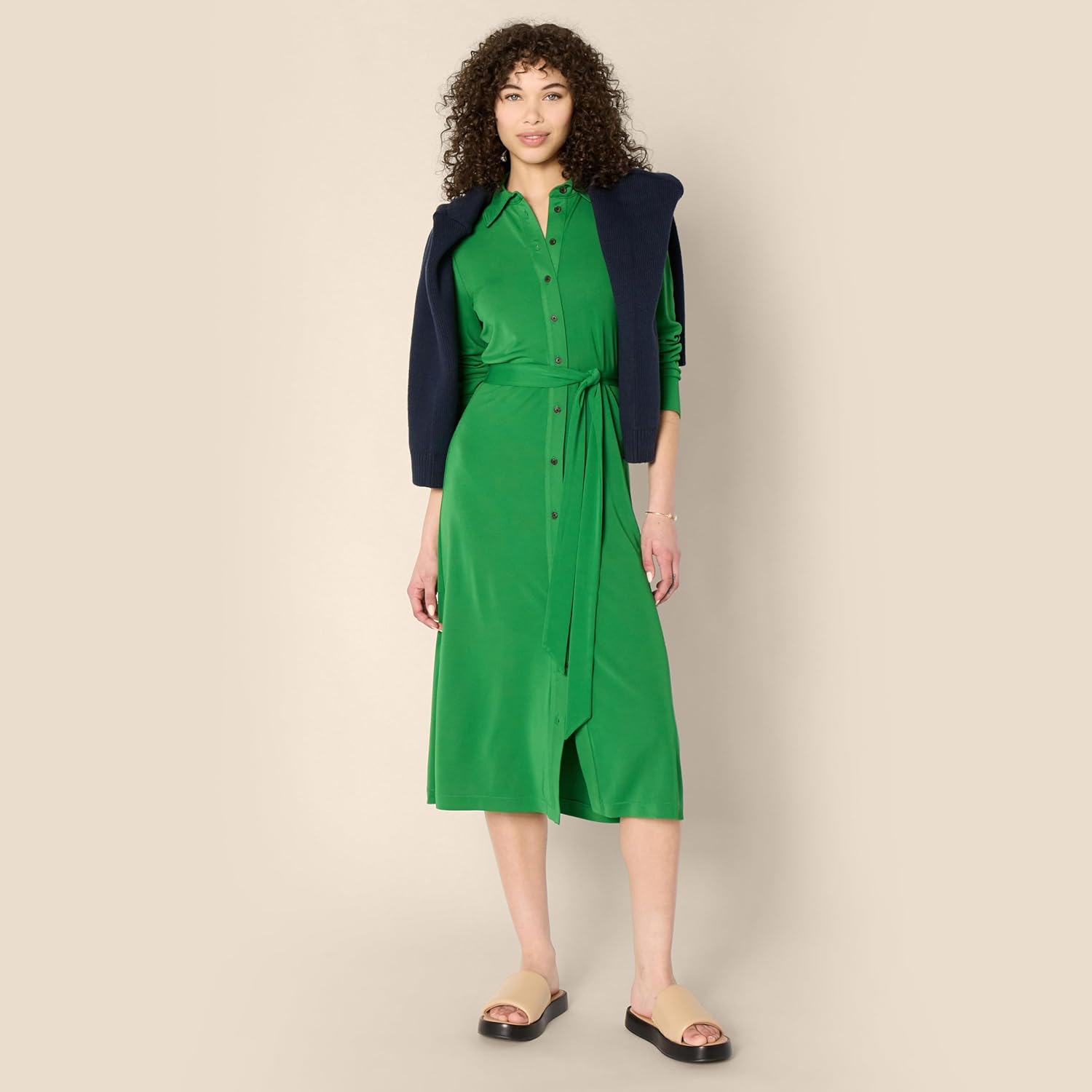 Amazon Essentials Women's Regular-Fit Matte Jersey Midi Length Dress - Image 5