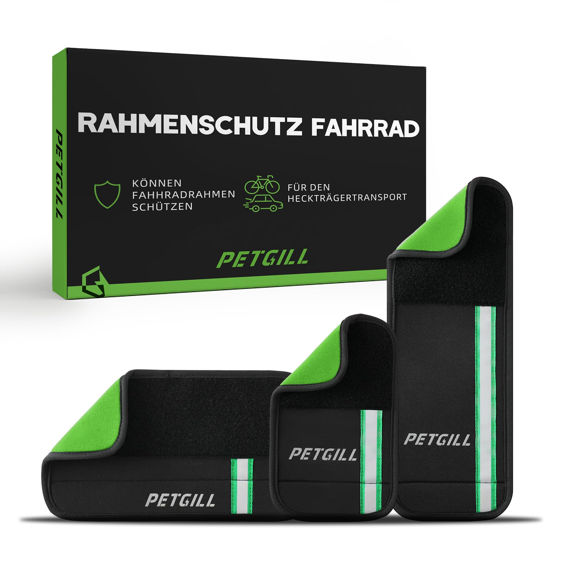 Fahrrad Rahmenschutz 3er Set | Transportschutz passend für Thule Fahrradträger | Carbon Rahmen Schutz | Fahrradlackschutz | Fahrrad Anhänger E-Bike Zubehör (Fahrrad Rahmenschutz 2er Set)