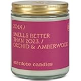 2024' Coconut Soy Wax Candle | Premium Hand Poured & Long Burning | Orchid & Amberwood Scent | Phthalate-Free | for Home, Office, Gift - 7.8 Oz