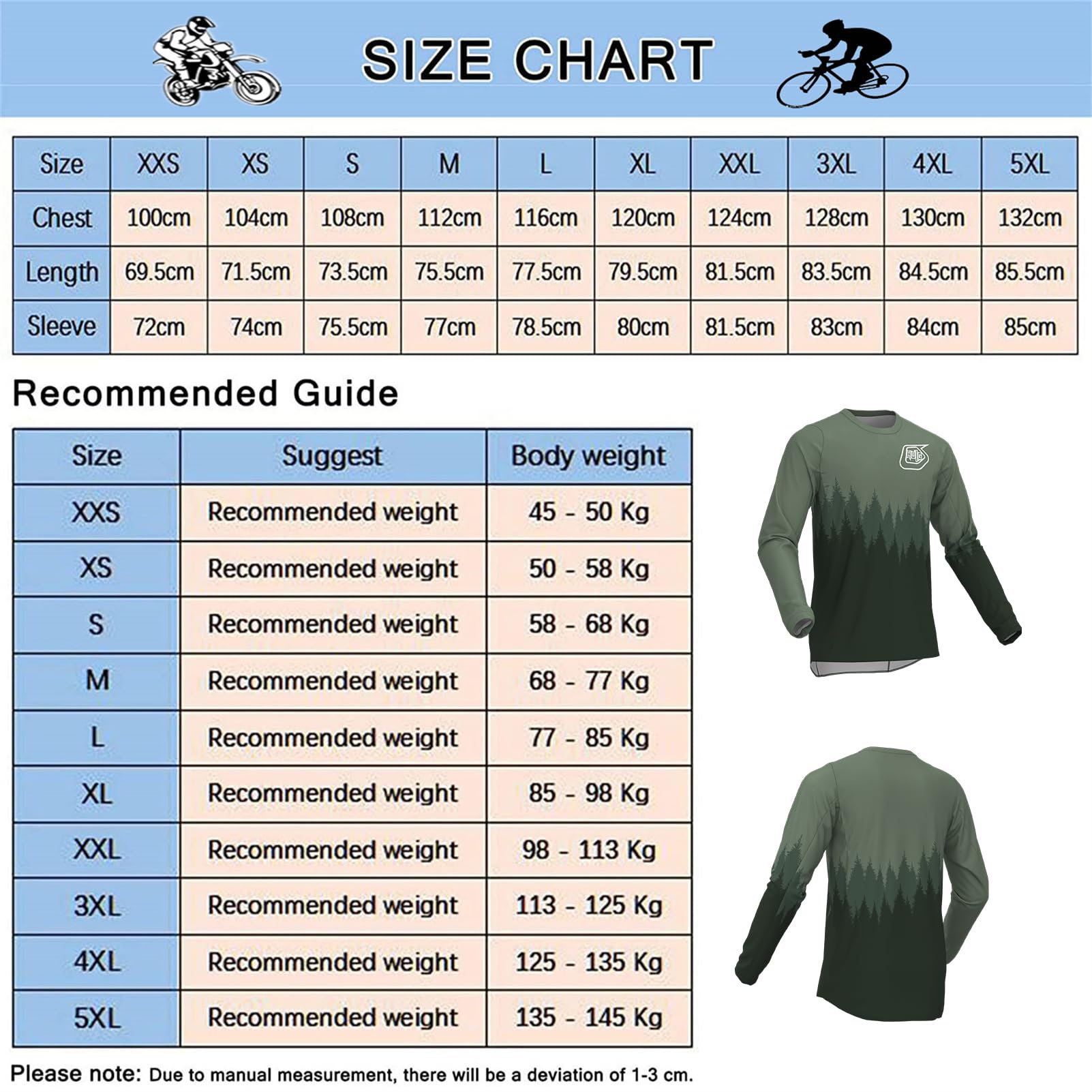 Maglia Da Mountain Bike Da Uomo, Maglia Da Ciclismo Da Uomo, Maglia Da Motocross, Ad Asciugatura Rapida E Traspirante, Adatta Per Mountain Bike/BMX/motocross E Altri Sport