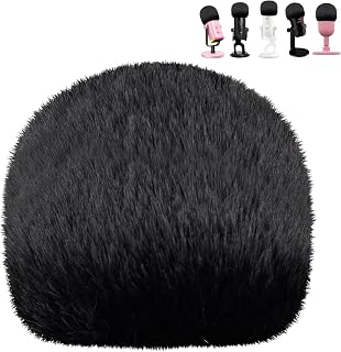 Blue Yeti Pop Filter for Blue Yeti Microphone,Mic Furry Windscreen Muff Windshield, Microphone Foam Cover for Yeti Pro,Yeti X,Nano, Solocast,Fifine AM8,Razer Seiren,V3 Mini and Other Mics,Black