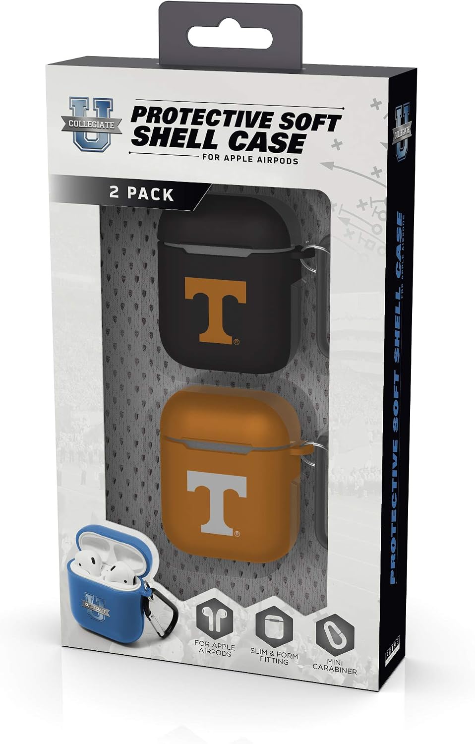 SOAR NCAA Protective Case for Apple Airpods - 2 Pack