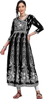 EthnicJunction Women's Georgette Regular Fit Anarkali Kurta