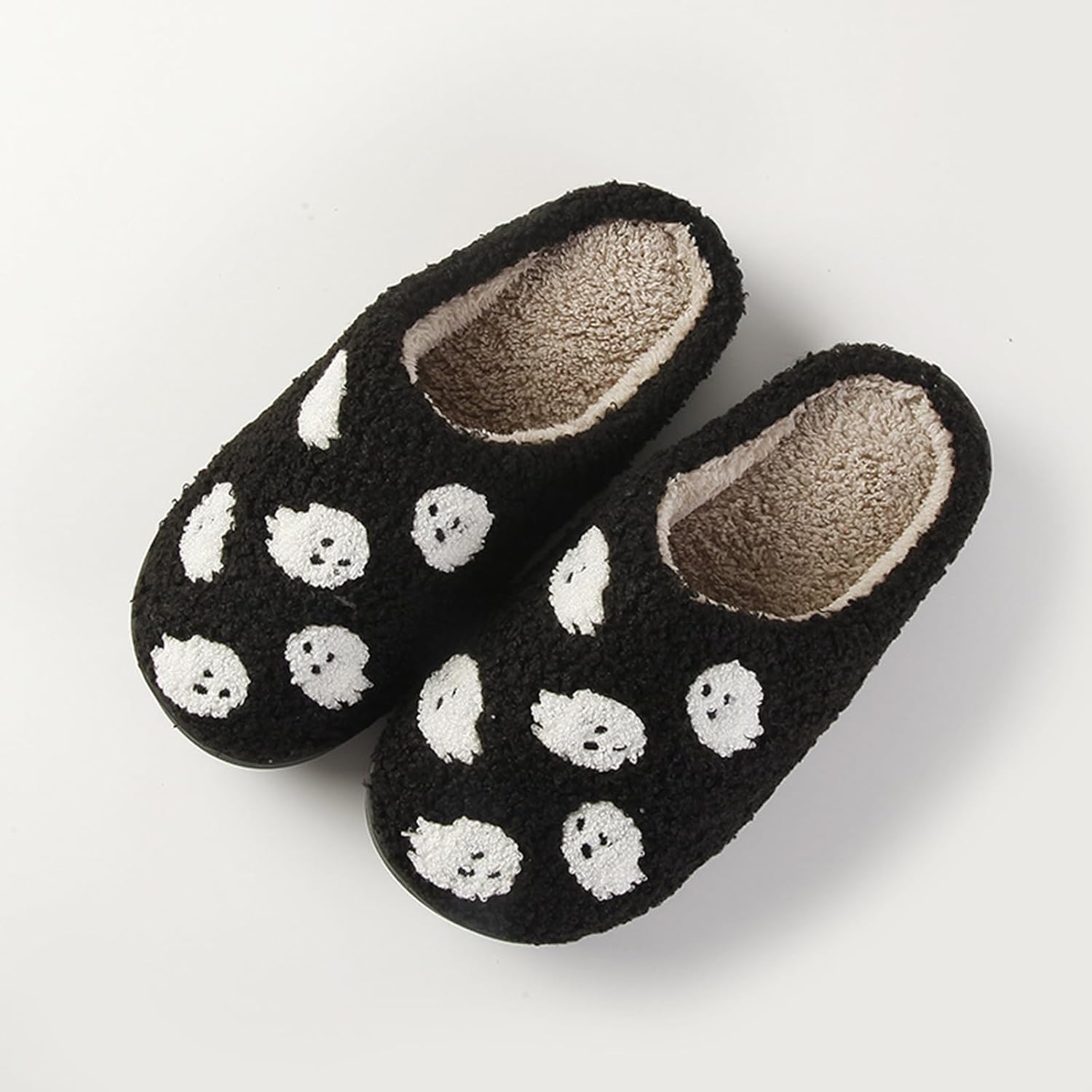 Pumpkin Slippers for Women Men Halloween Slippers Spooky Slides Soft Warm Plush House Shoes - Image 2