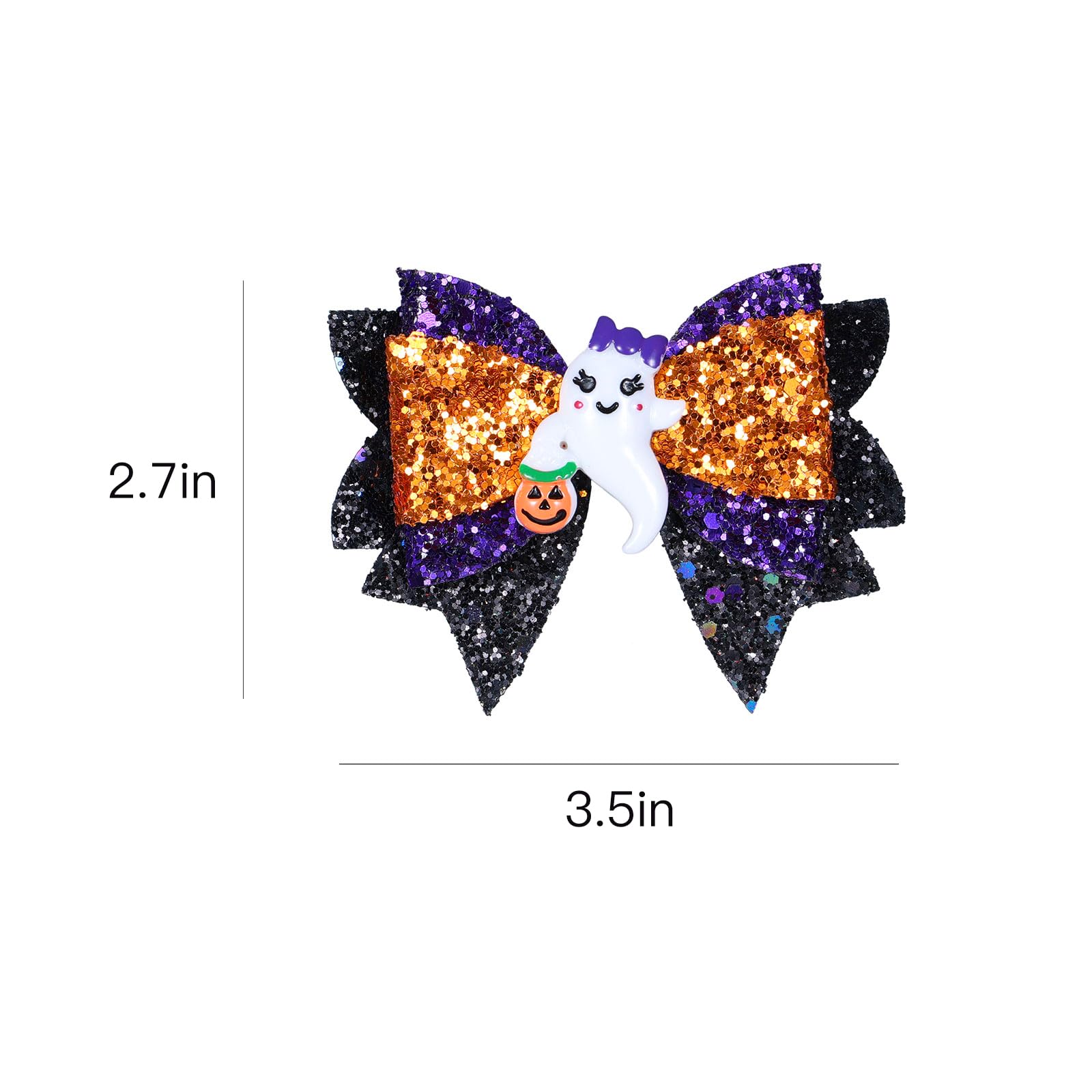 Glitter Halloween Ghost Hair Clips - 2 Pack -6 Glitter Halloween Ghost Hair Clips - 2 Pack -6